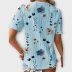 Emily - Blouse V-Cou à l'Élégance Intemporelle