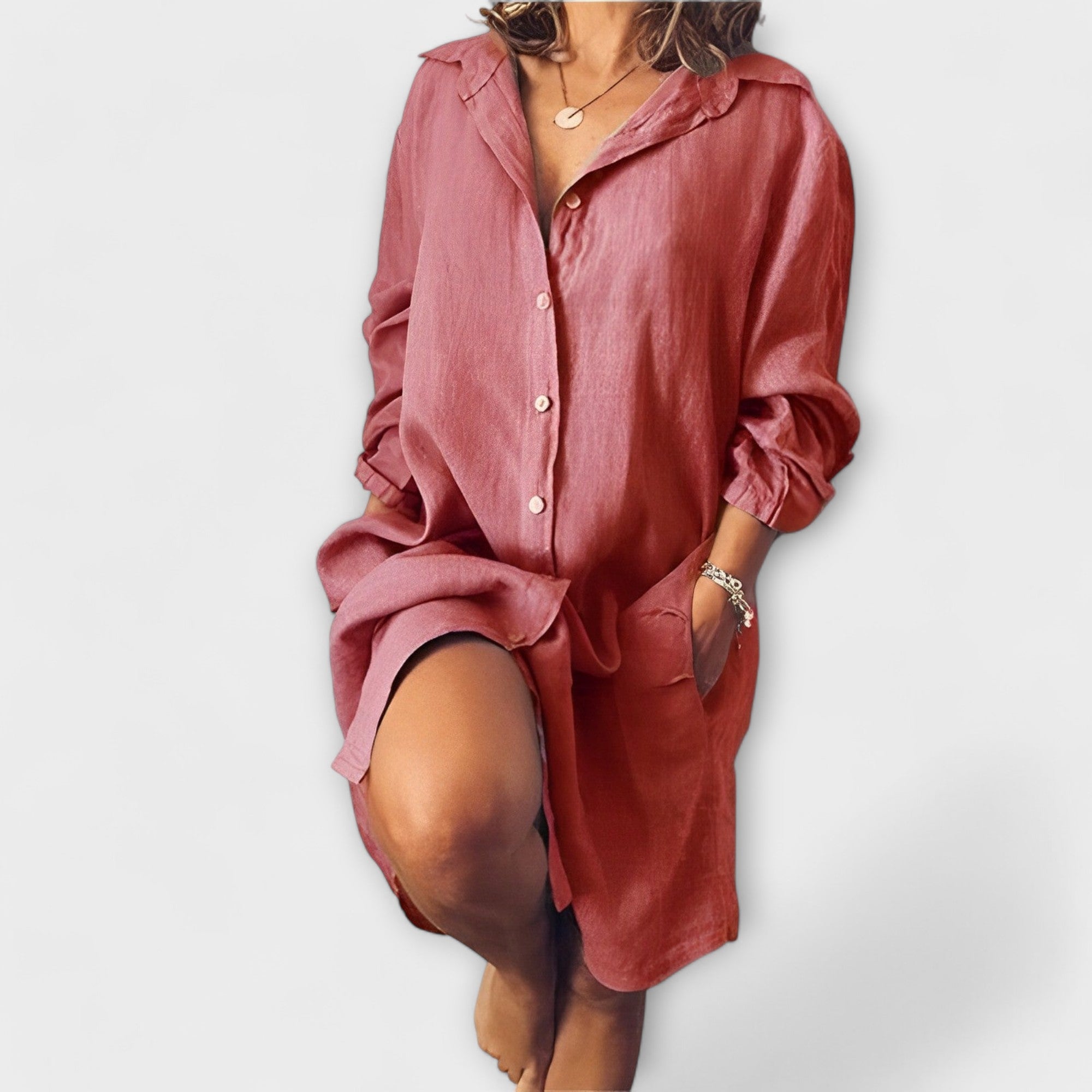 Blouse en Lin Décontractée pour Tous les Jours