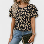 Lela - Blouse élégante avec manches léopard