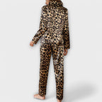 Ensemble de Pyjama en Satin Imprimé Léopard
