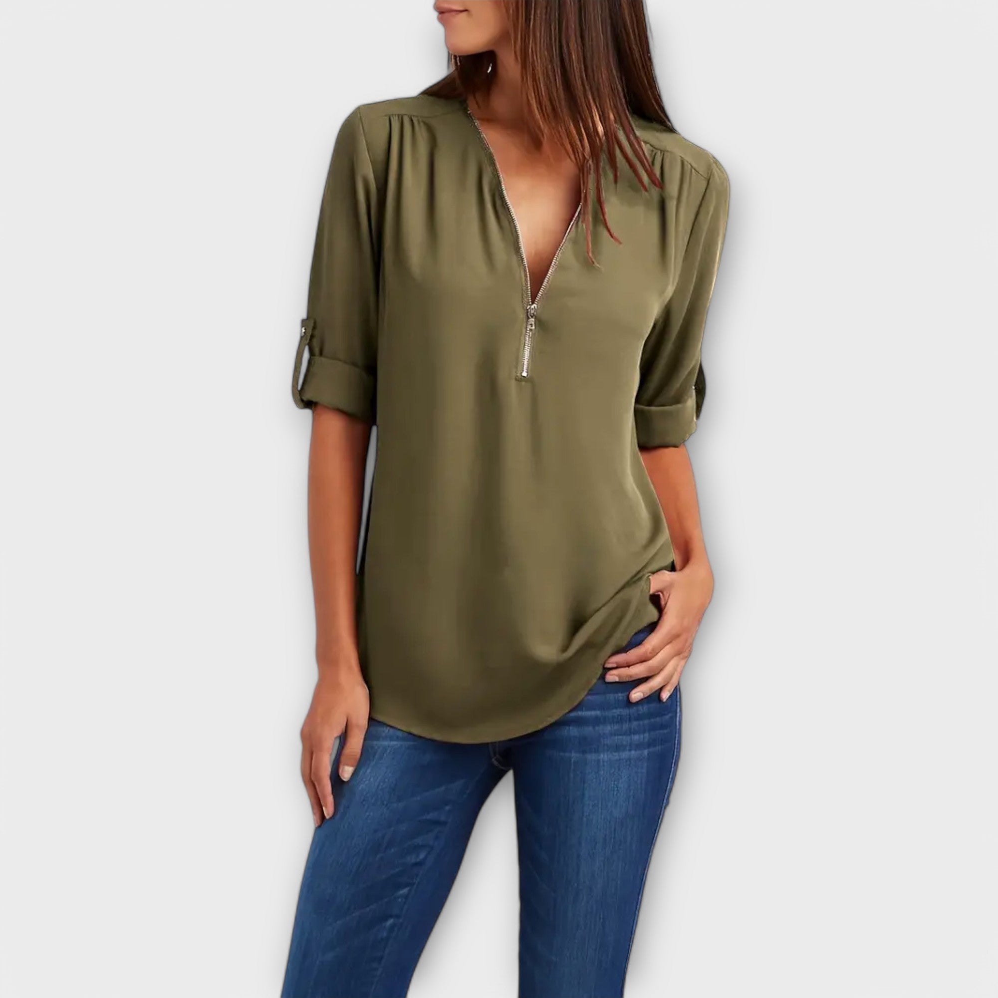 Olivia - Blouse décontractée avec décolleté en V