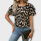 Lela - Blouse élégante avec manches léopard