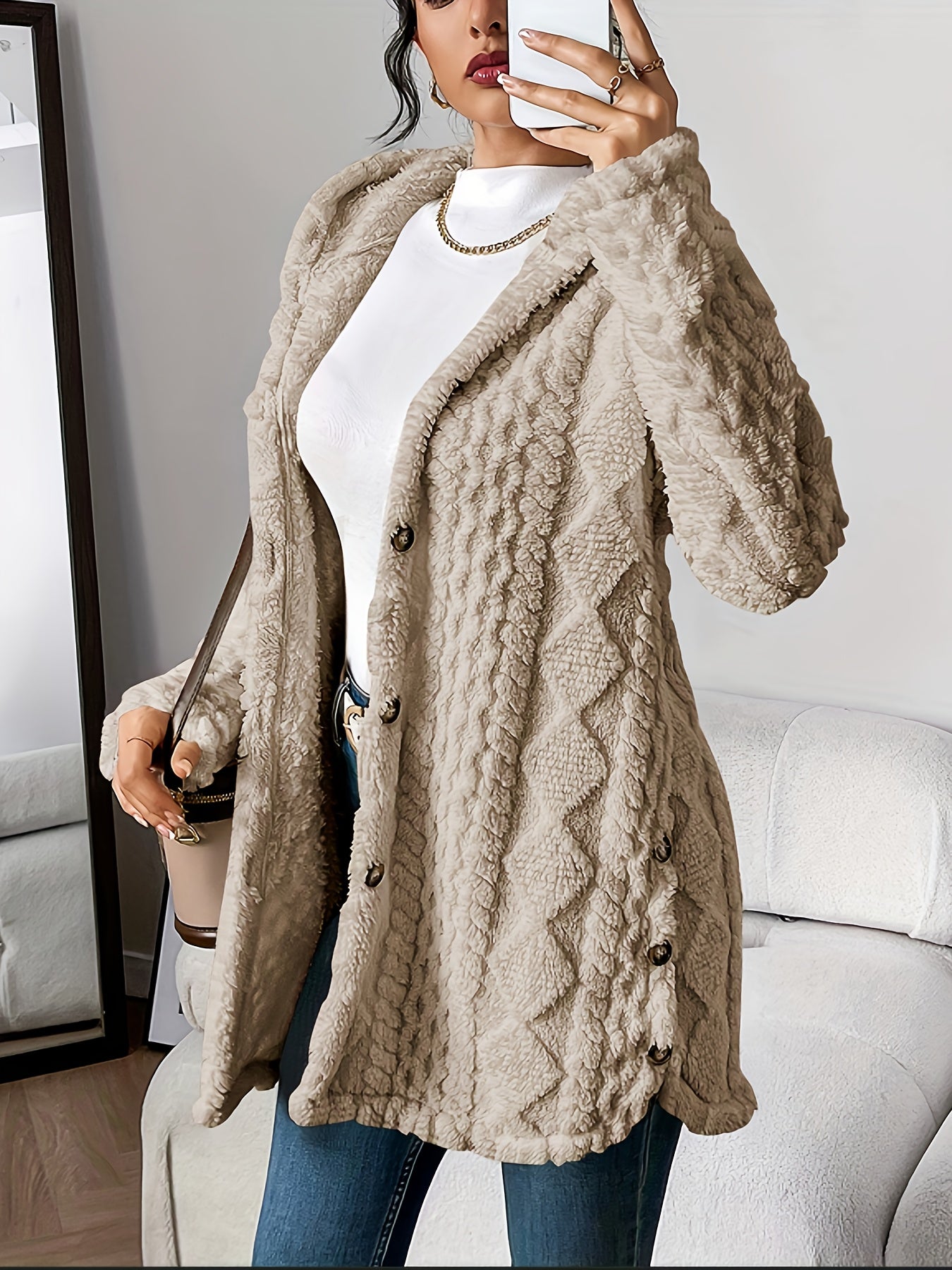 Velora | Cardigan à capuche en peluche douce