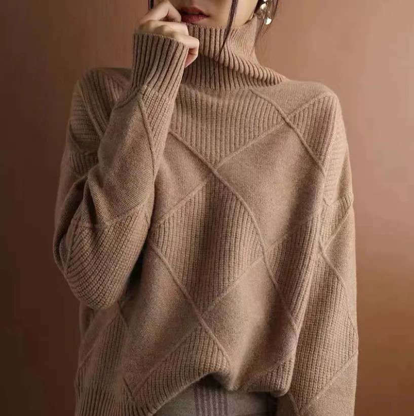 Denise | Pull Tricot à Col Montant Confortable