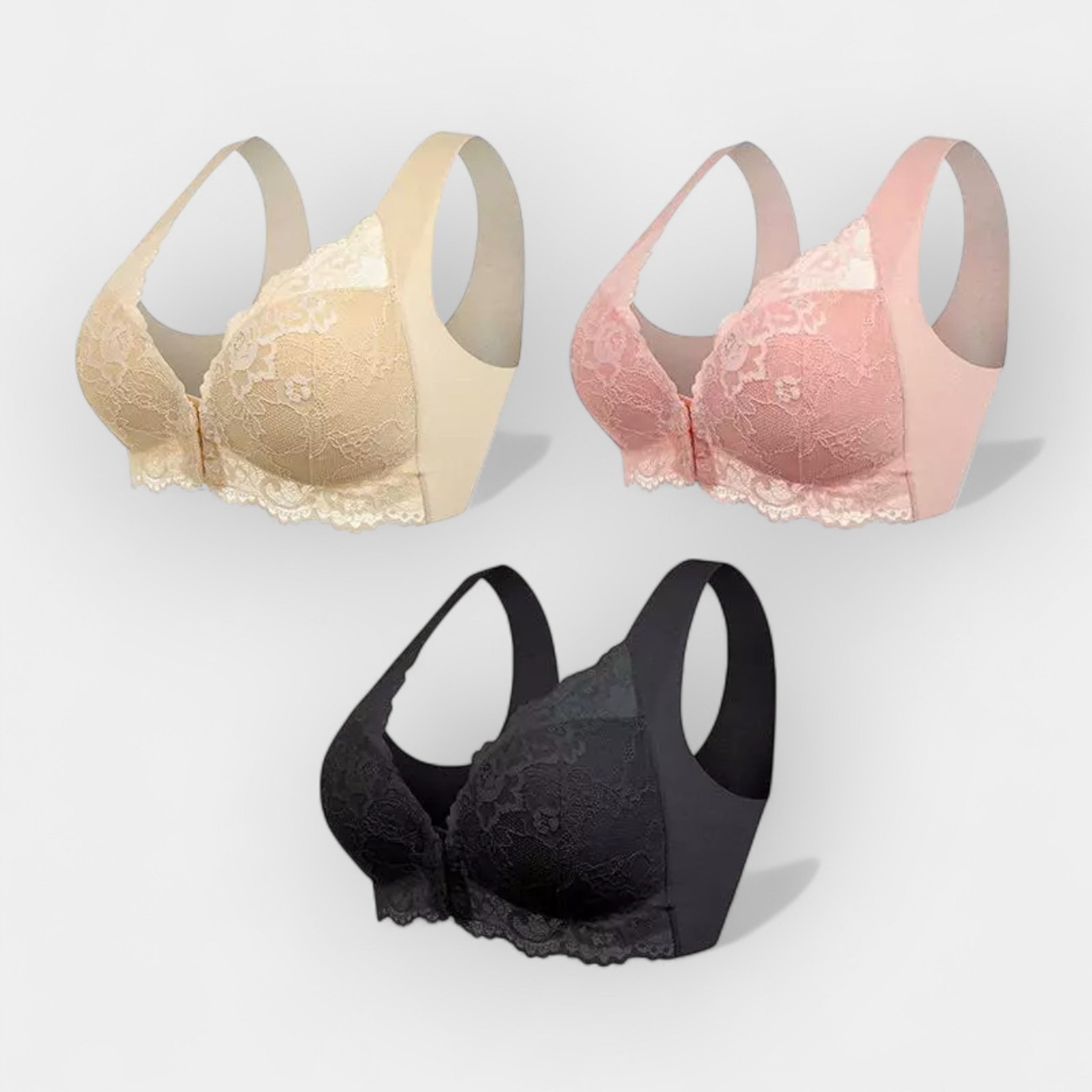 Soutien-gorge sans fil avec fermeture frontale (Pack de 3)
