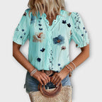 Emily - Blouse V-Cou à l'Élégance Intemporelle