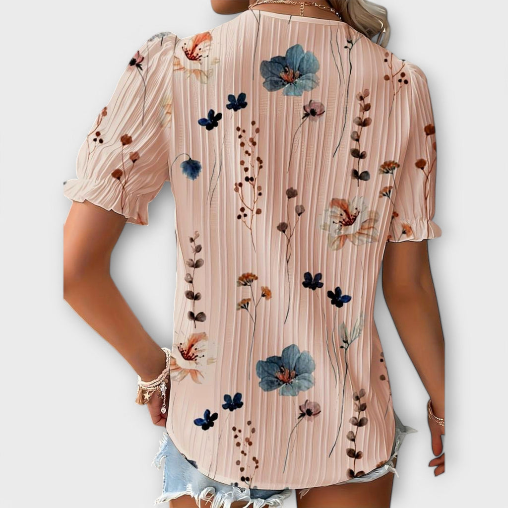 Emily - Blouse V-Cou à l'Élégance Intemporelle