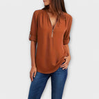 Olivia - Blouse décontractée avec décolleté en V