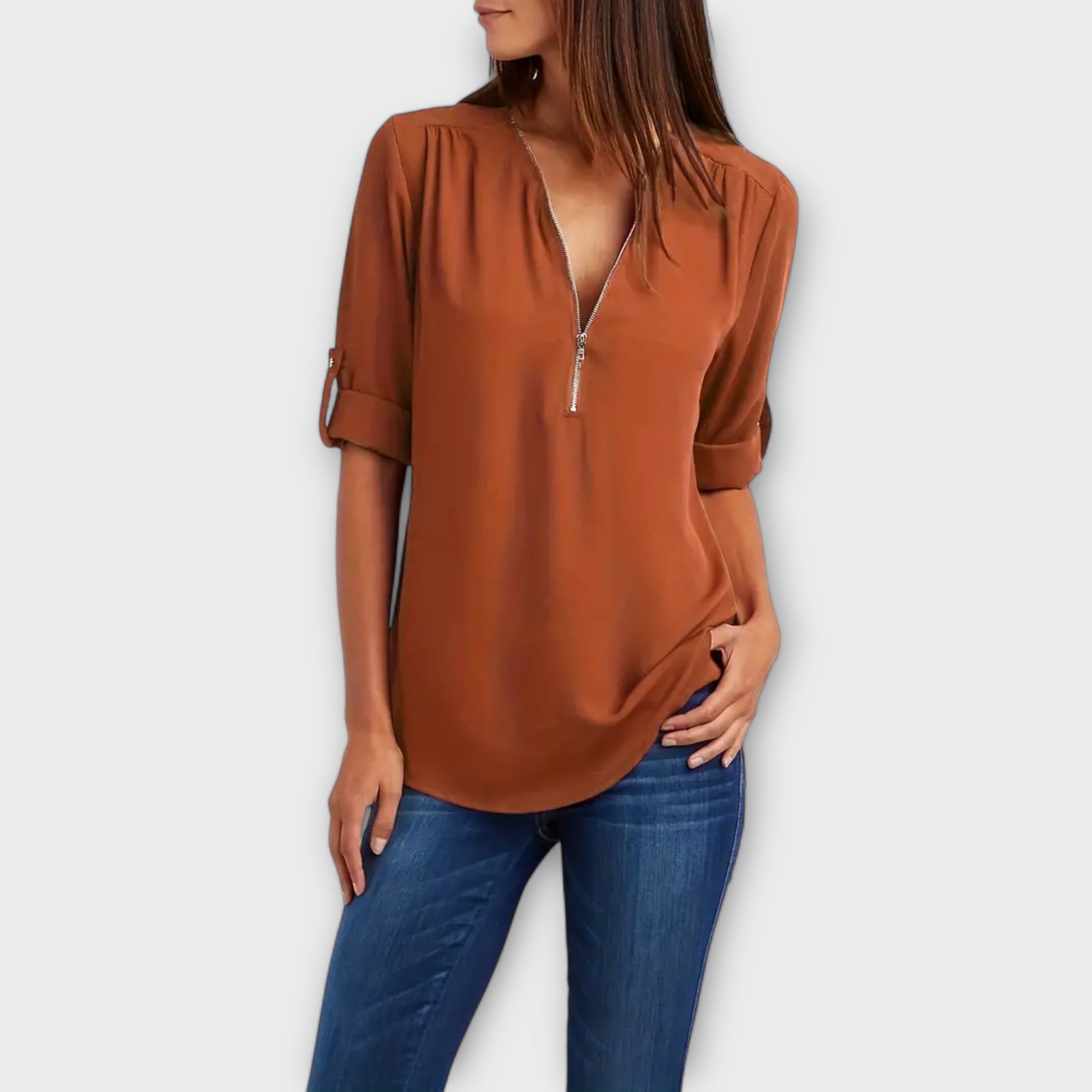Olivia - Blouse décontractée avec décolleté en V