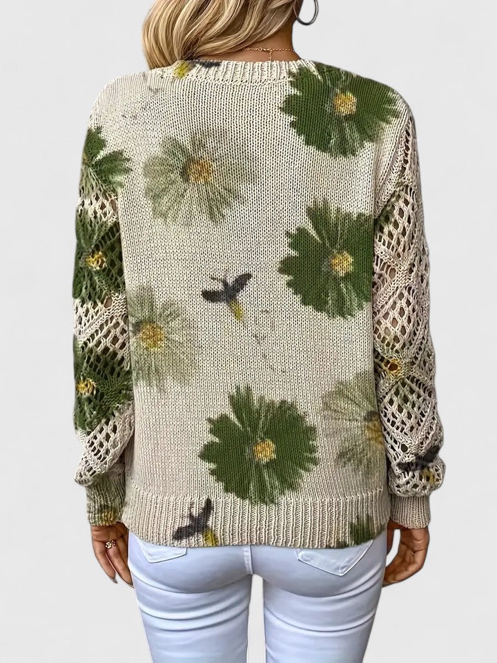 Aurélie | Pull en Tricot Floral Élégant