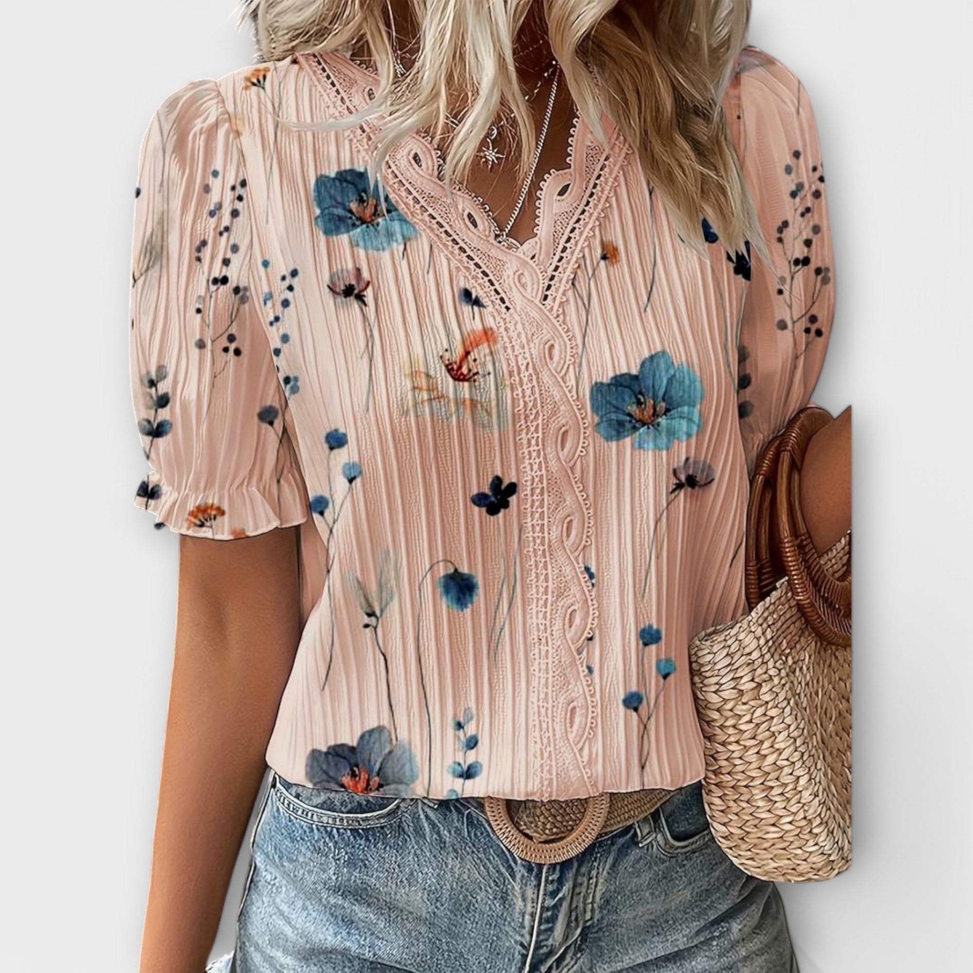 Emily - Blouse V-Cou à l'Élégance Intemporelle