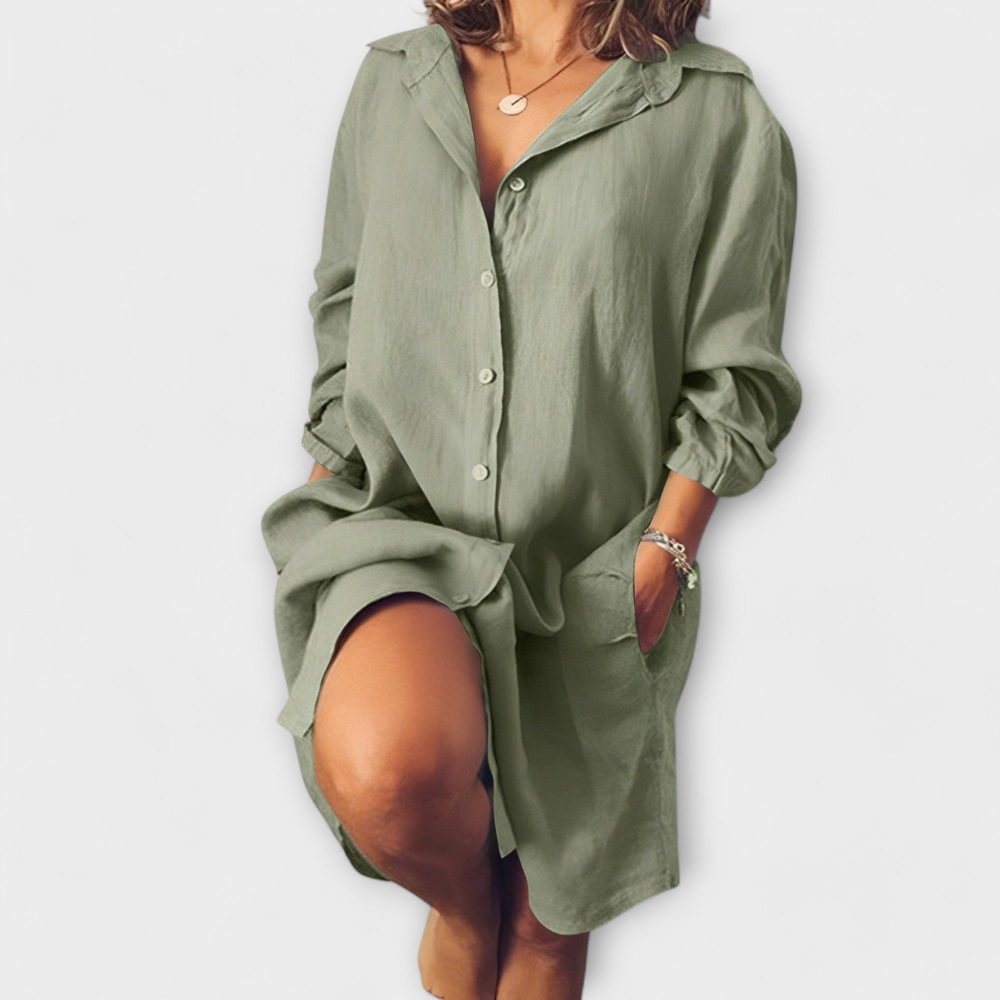 Blouse en Lin Décontractée pour Tous les Jours