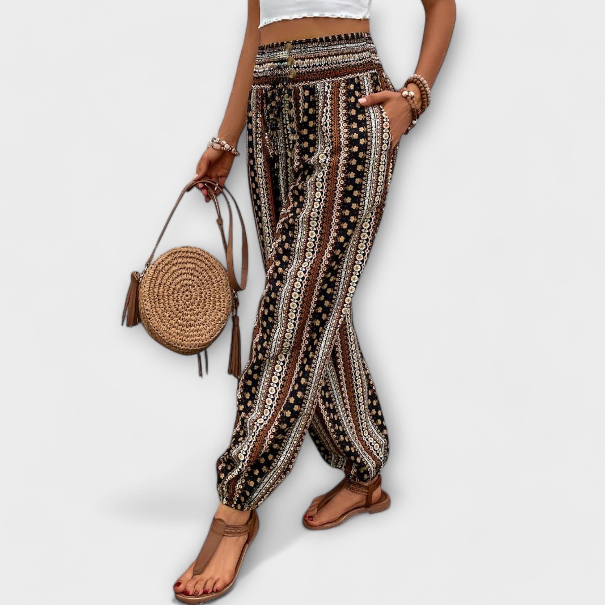Pantalons avec Imprimé Ethnique