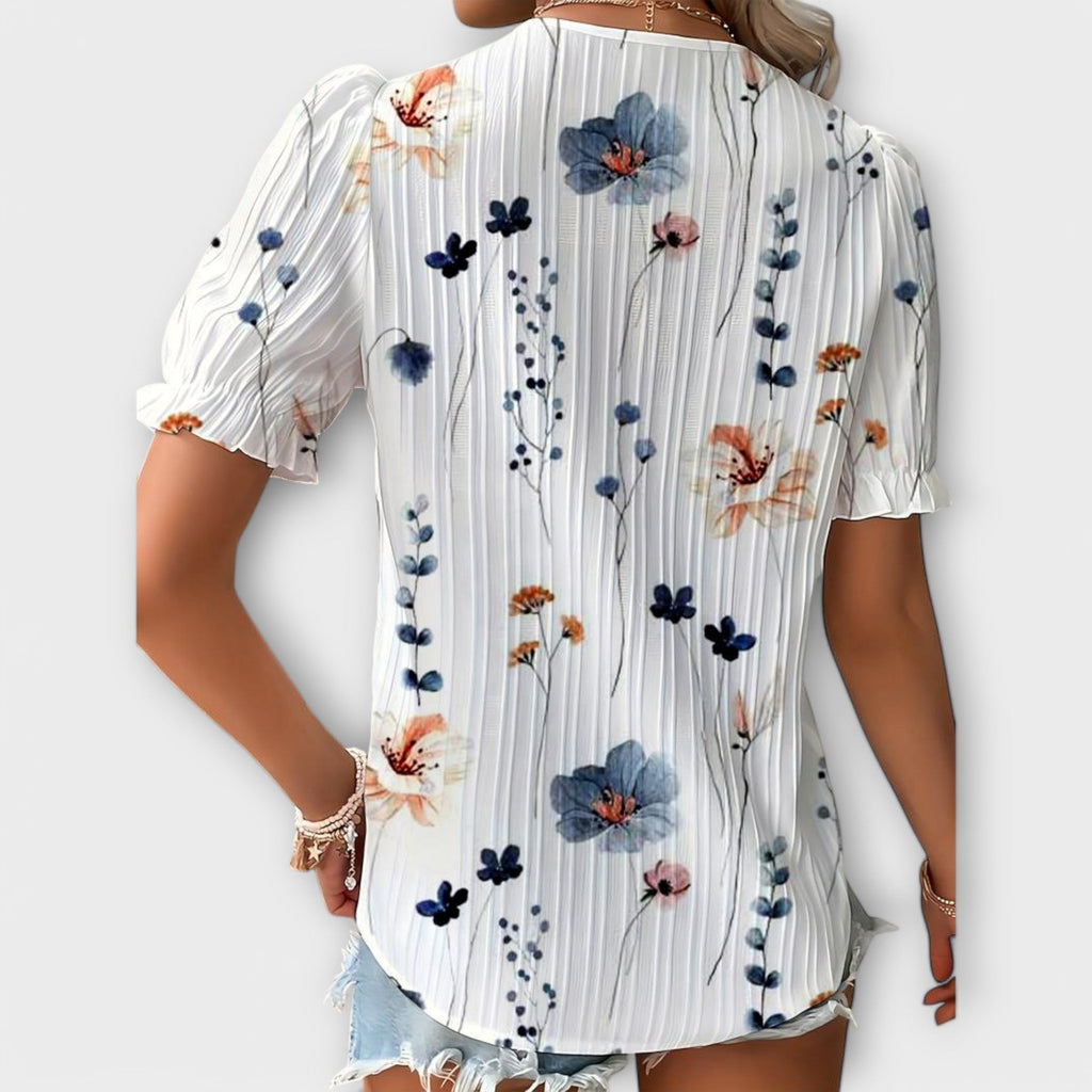 Emily - Blouse V-Cou à l'Élégance Intemporelle