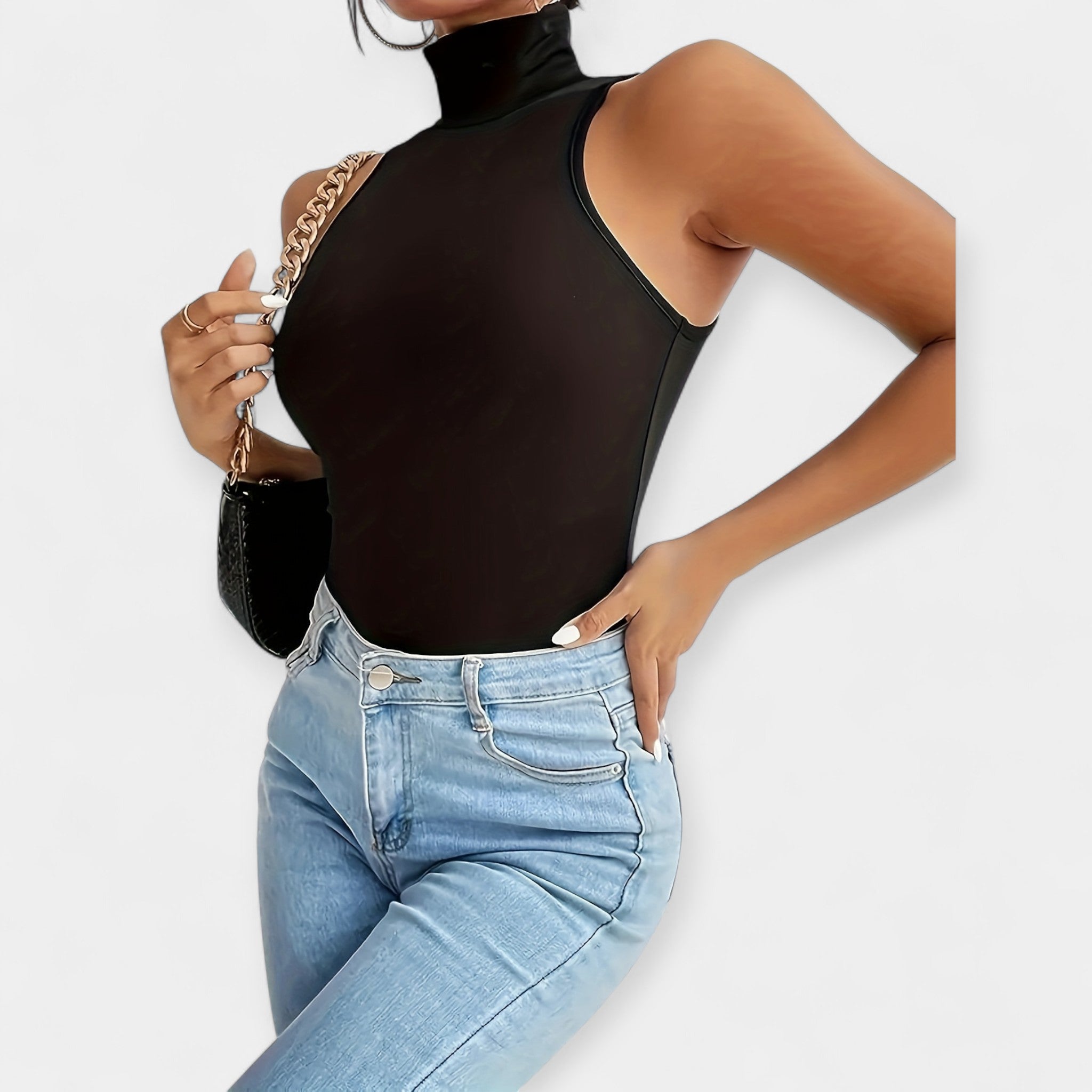 Body Minimaliste avec Col Montant