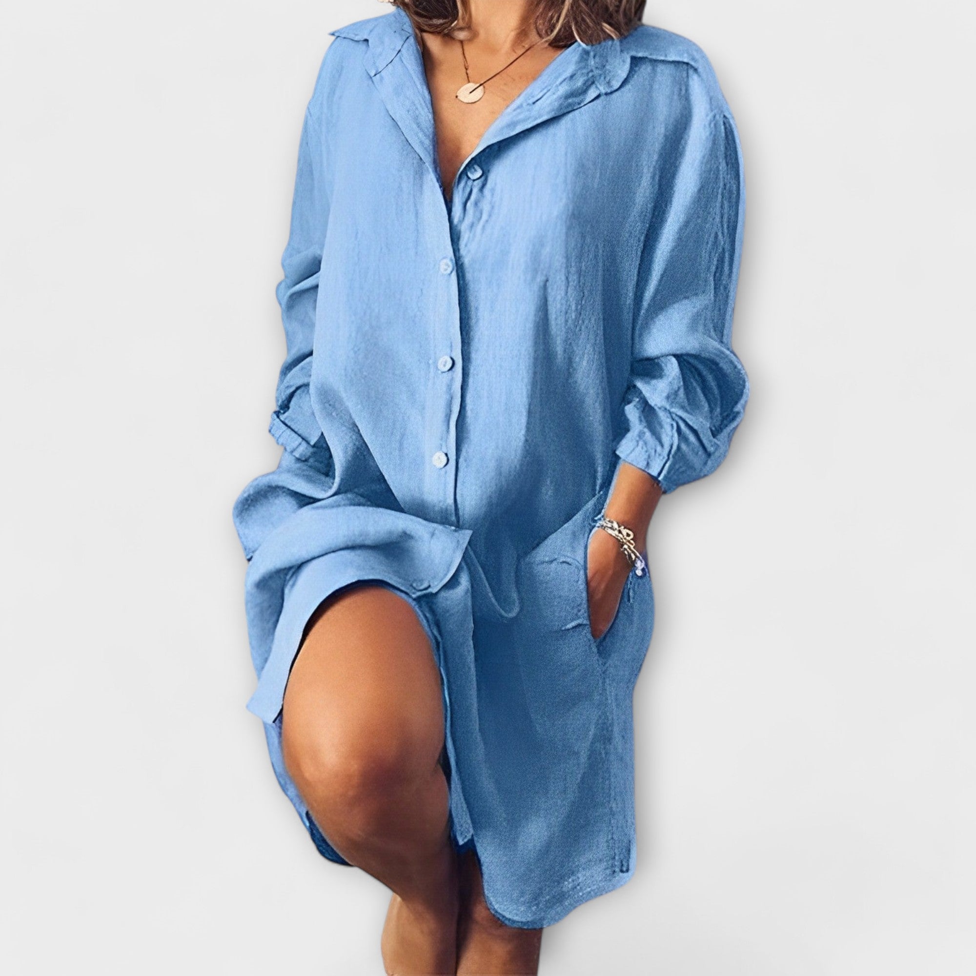 Blouse en Lin Décontractée pour Tous les Jours