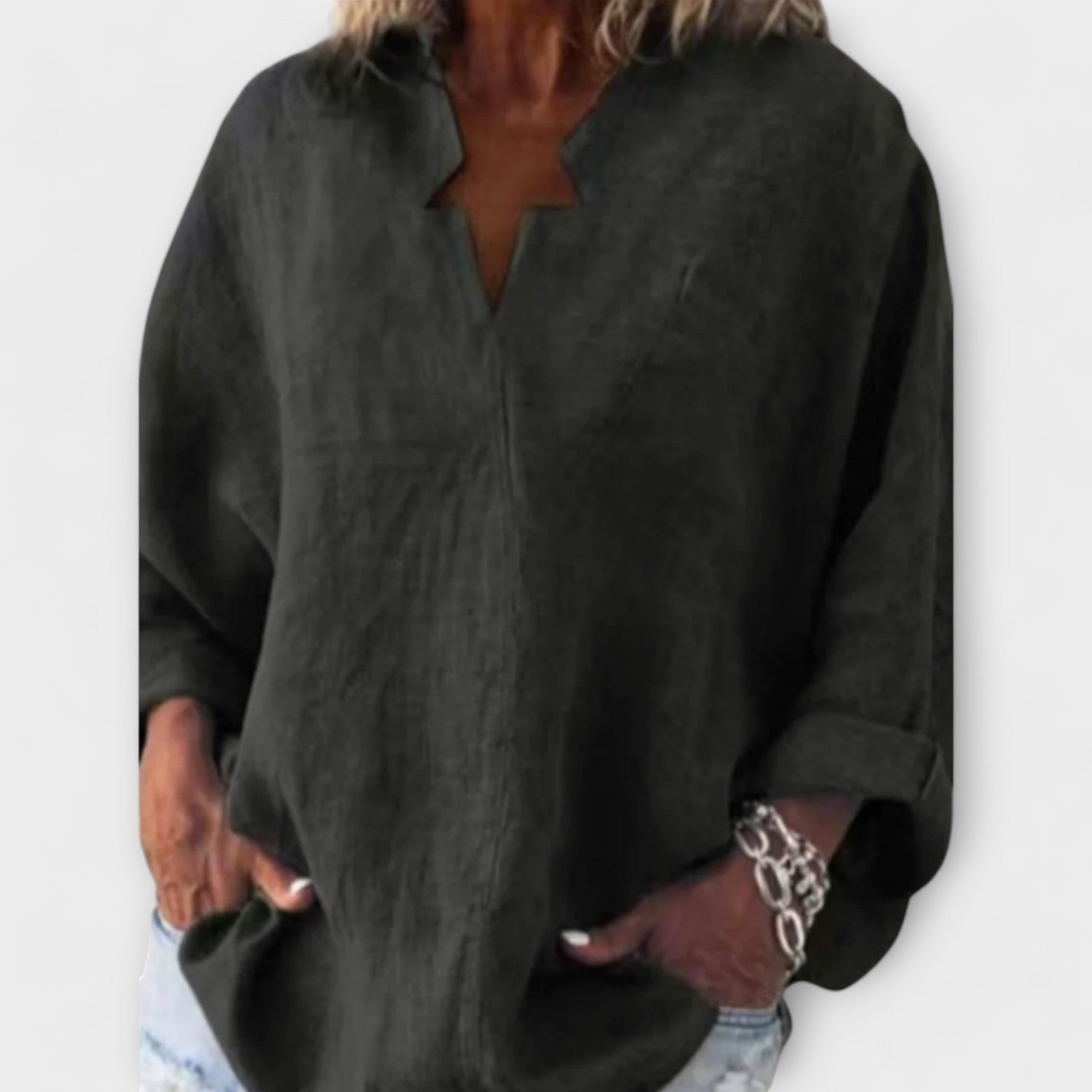 Rikarda - Blouse Élégante pour Femmes avec Col en V
