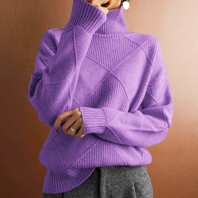 Denise | Pull Tricot à Col Montant Confortable