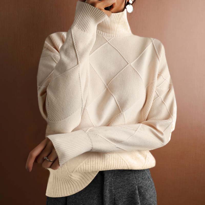 Denise | Pull Tricot à Col Montant Confortable