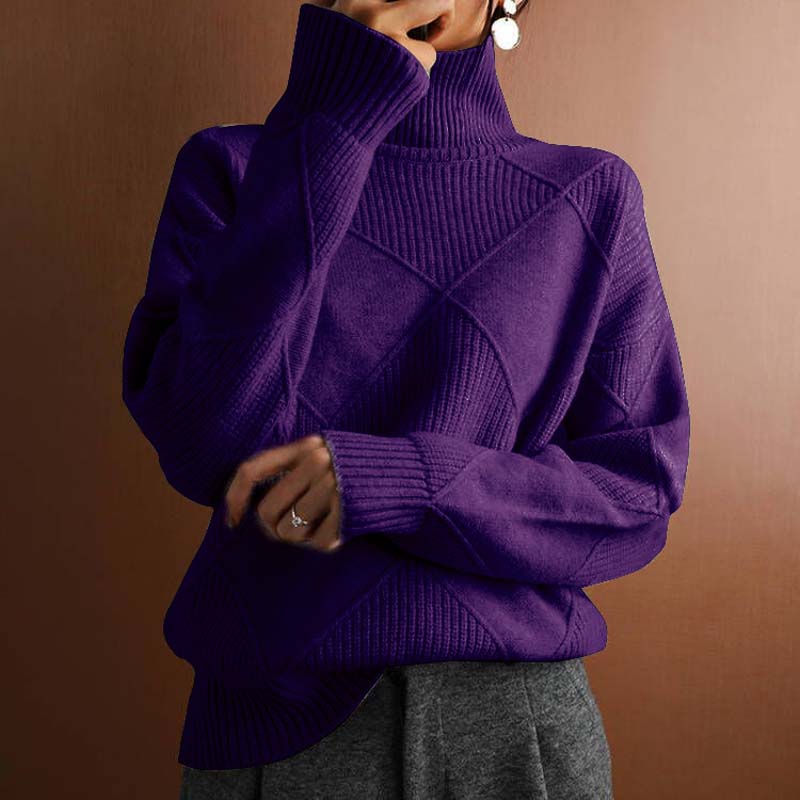 Denise | Pull Tricot à Col Montant Confortable