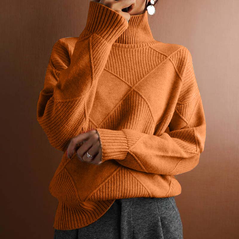 Denise | Pull Tricot à Col Montant Confortable