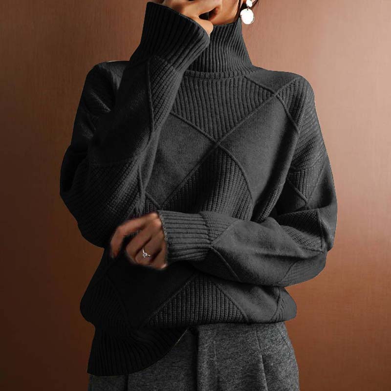 Denise | Pull Tricot à Col Montant Confortable