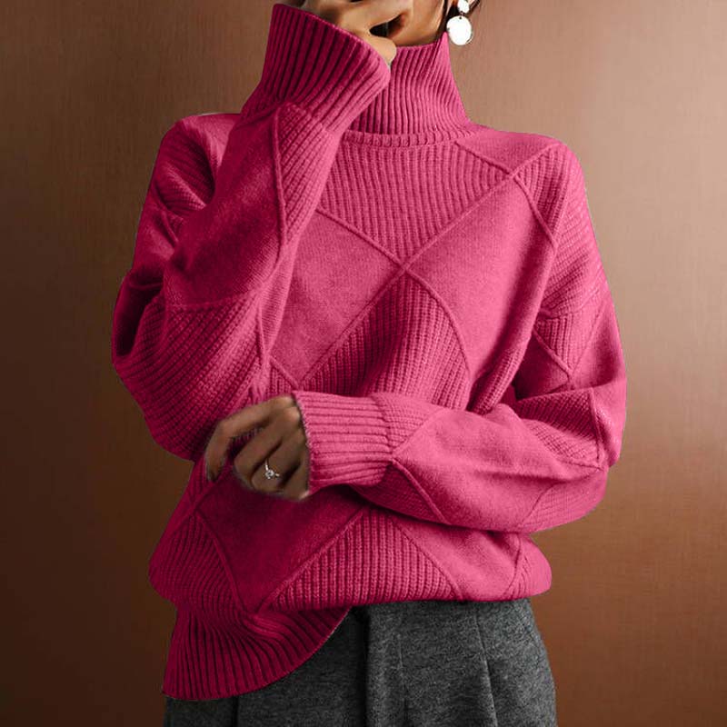 Denise | Pull Tricot à Col Montant Confortable