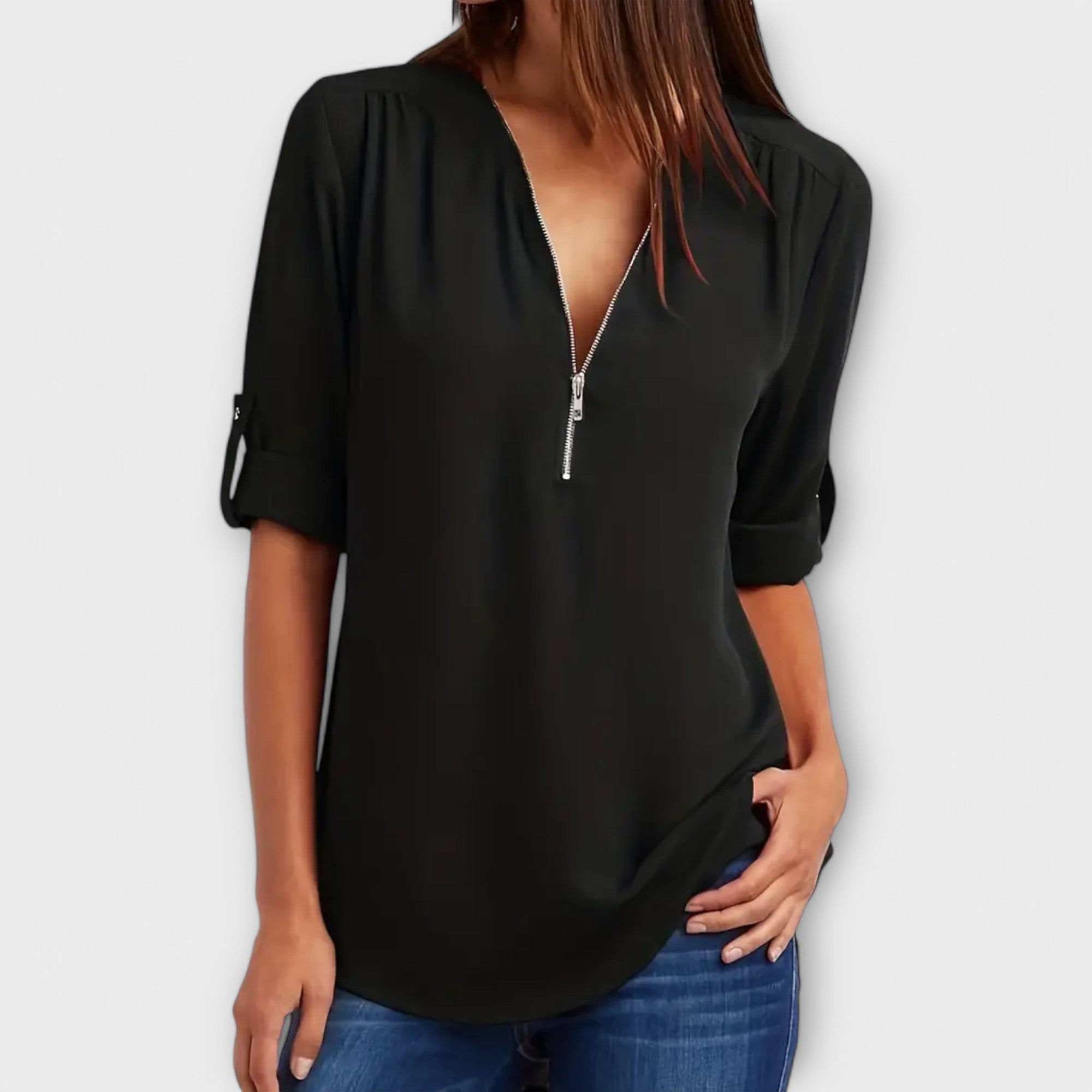 Olivia - Blouse décontractée avec décolleté en V