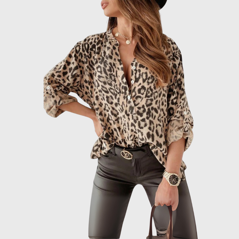 Blouse à la mode avec imprimé léopard