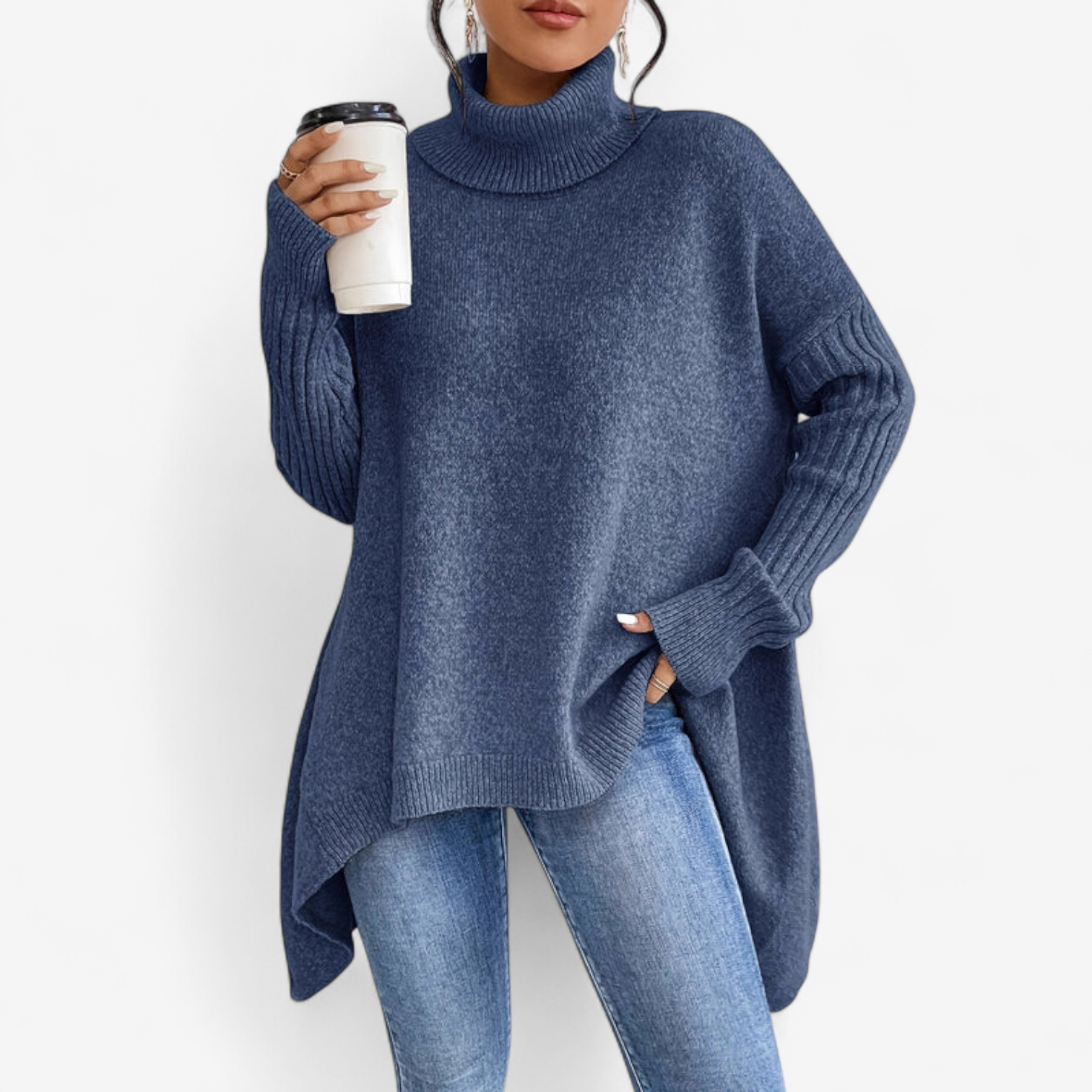 Frédérique™ Pull Doux avec Col Roulé