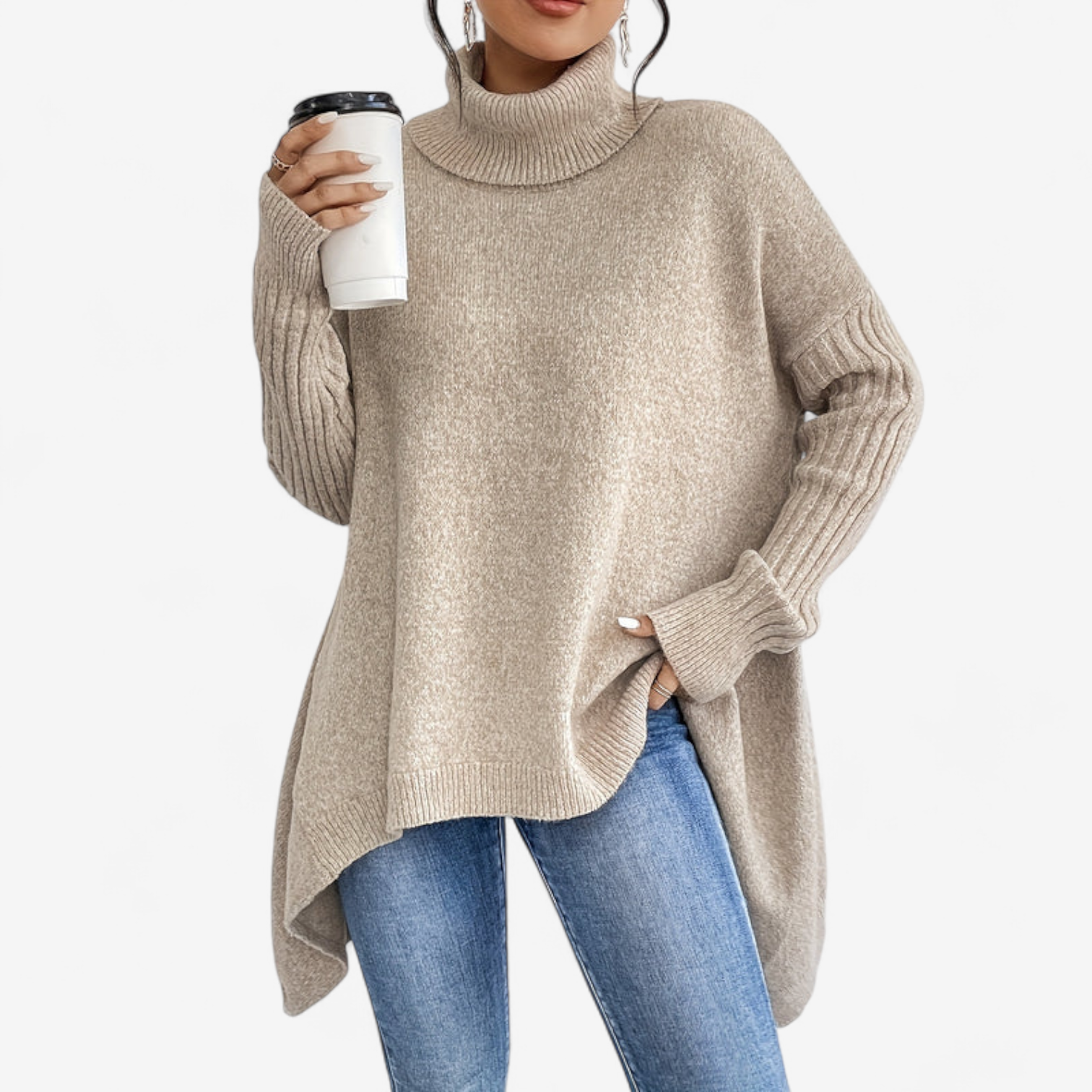 Frédérique™ Pull Doux avec Col Roulé