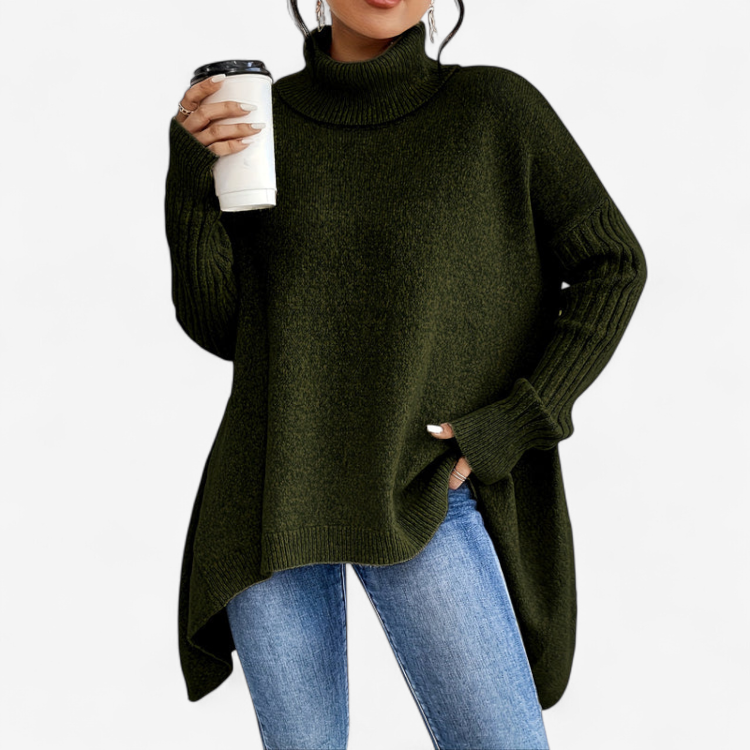 Frédérique™ Pull Doux avec Col Roulé