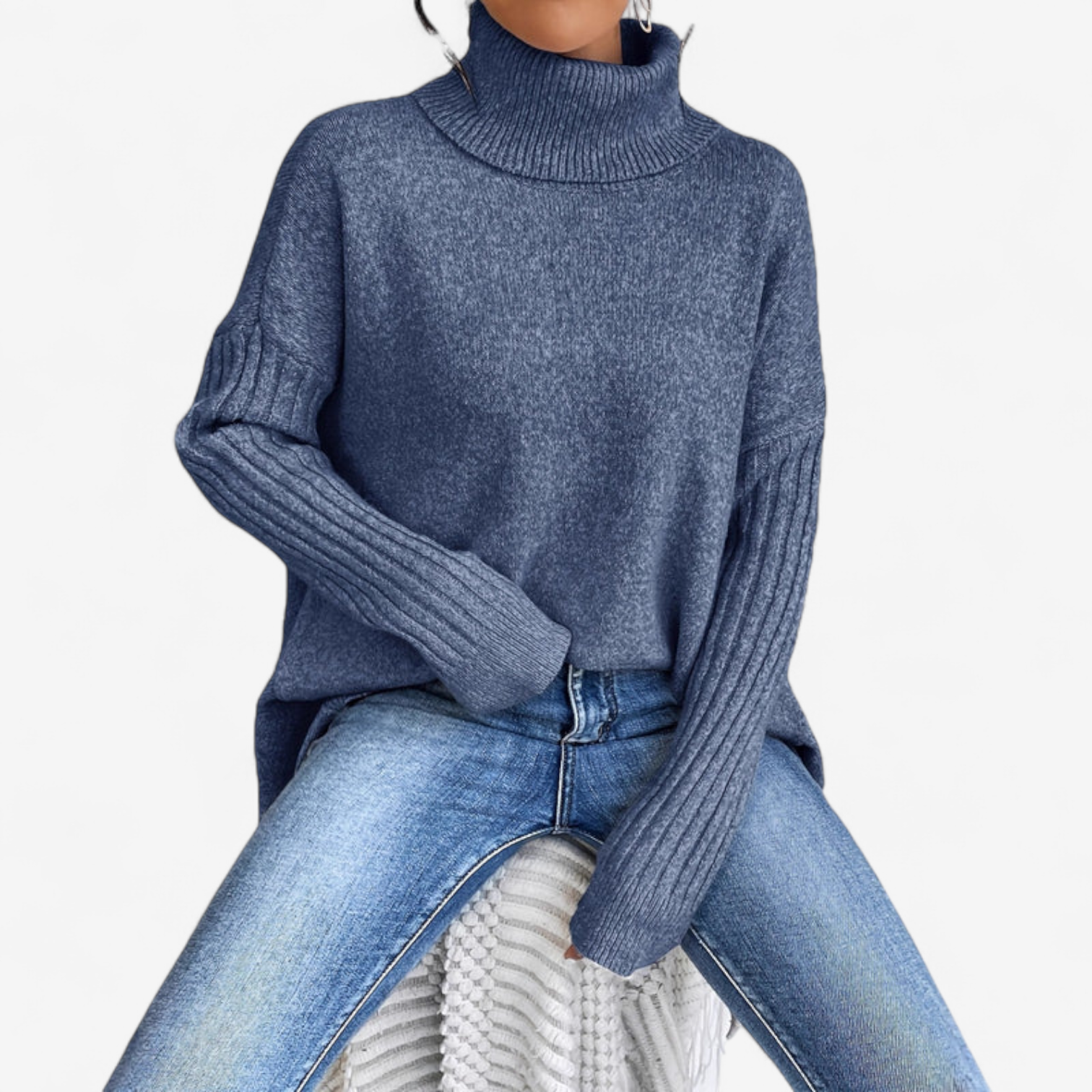 Frédérique™ Pull Doux avec Col Roulé