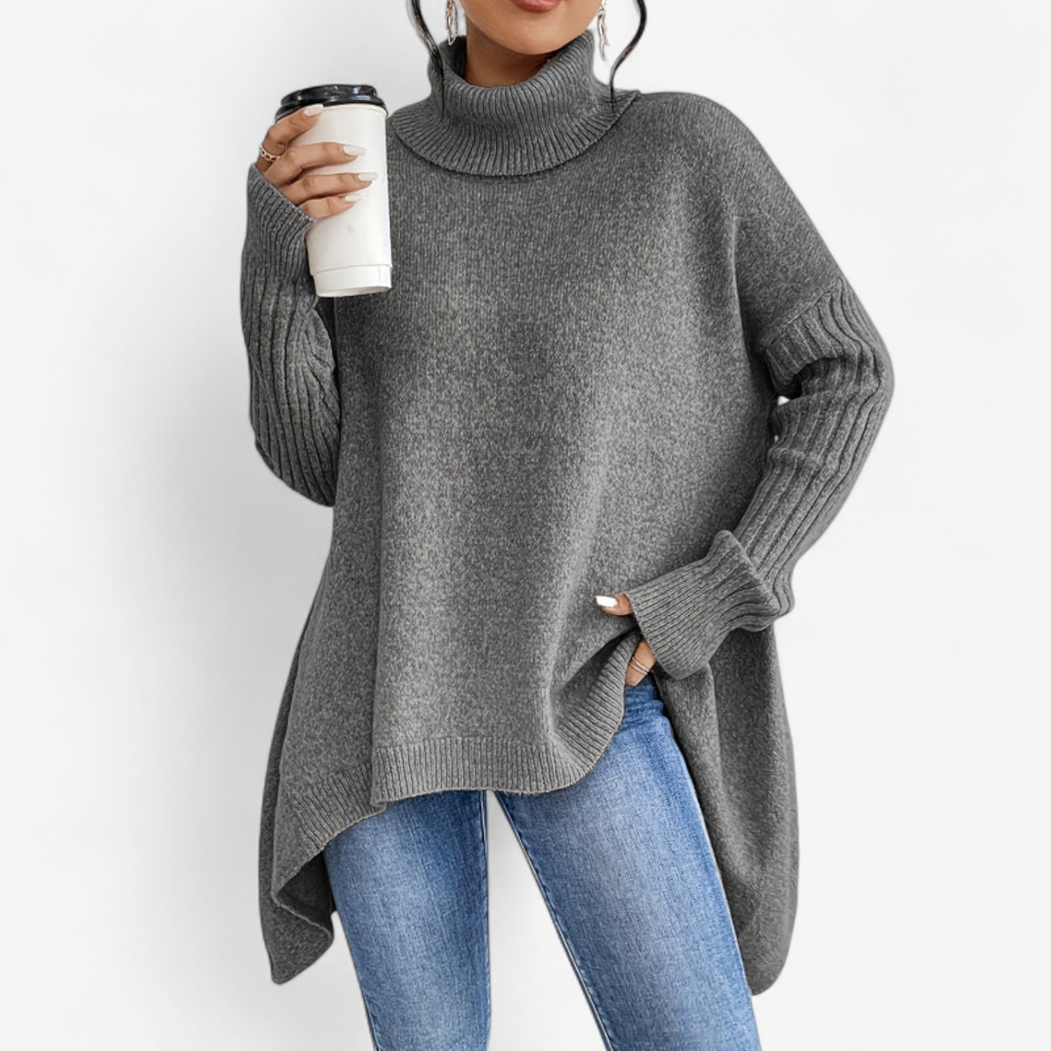 Frédérique™ Pull Doux avec Col Roulé