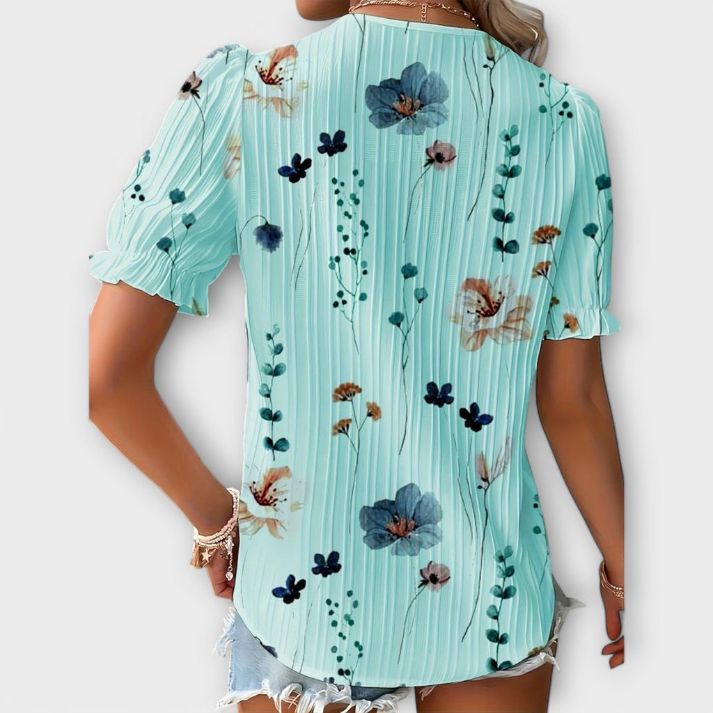 Emily - Blouse V-Cou à l'Élégance Intemporelle