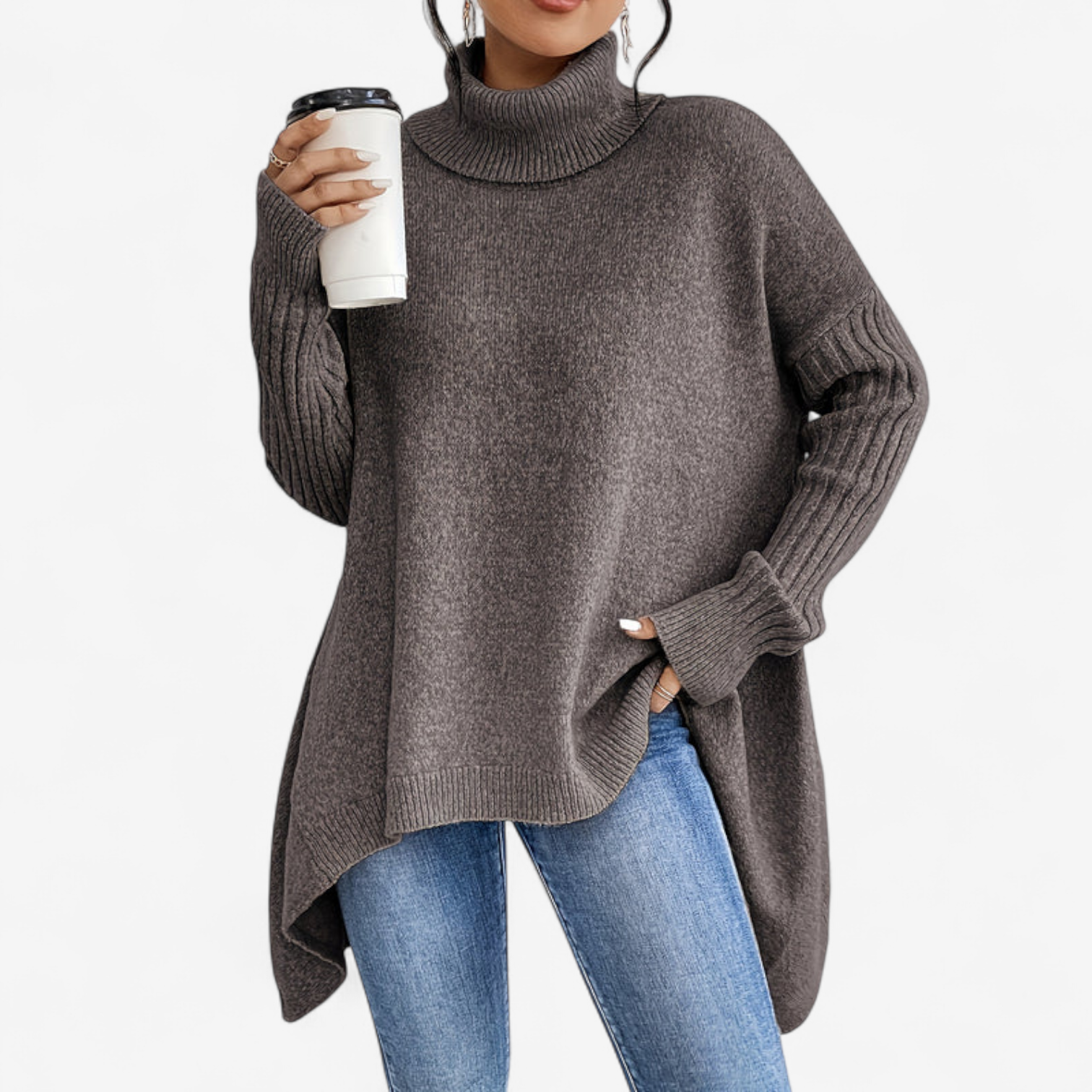 Frédérique™ Pull Doux avec Col Roulé