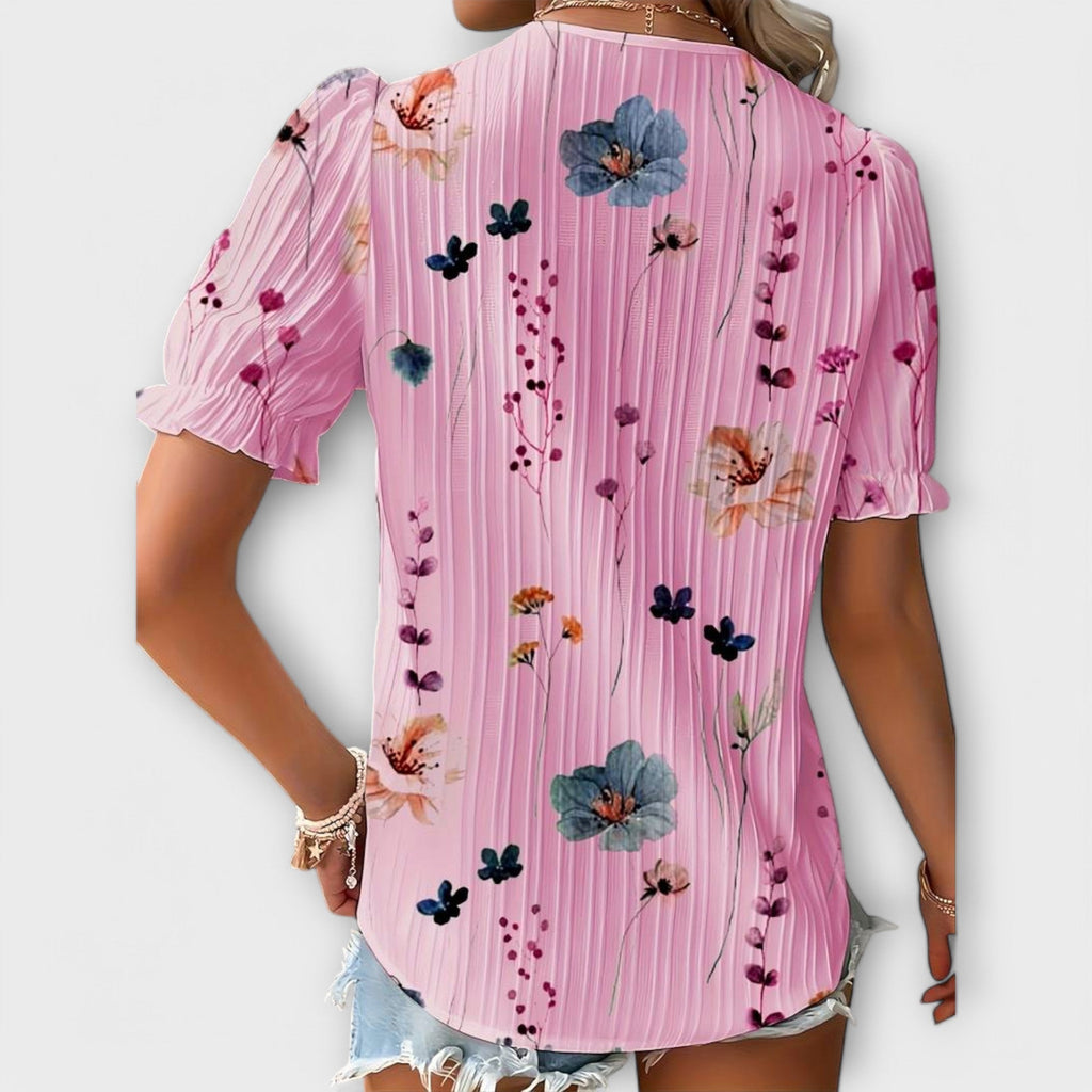 Emily - Blouse V-Cou à l'Élégance Intemporelle