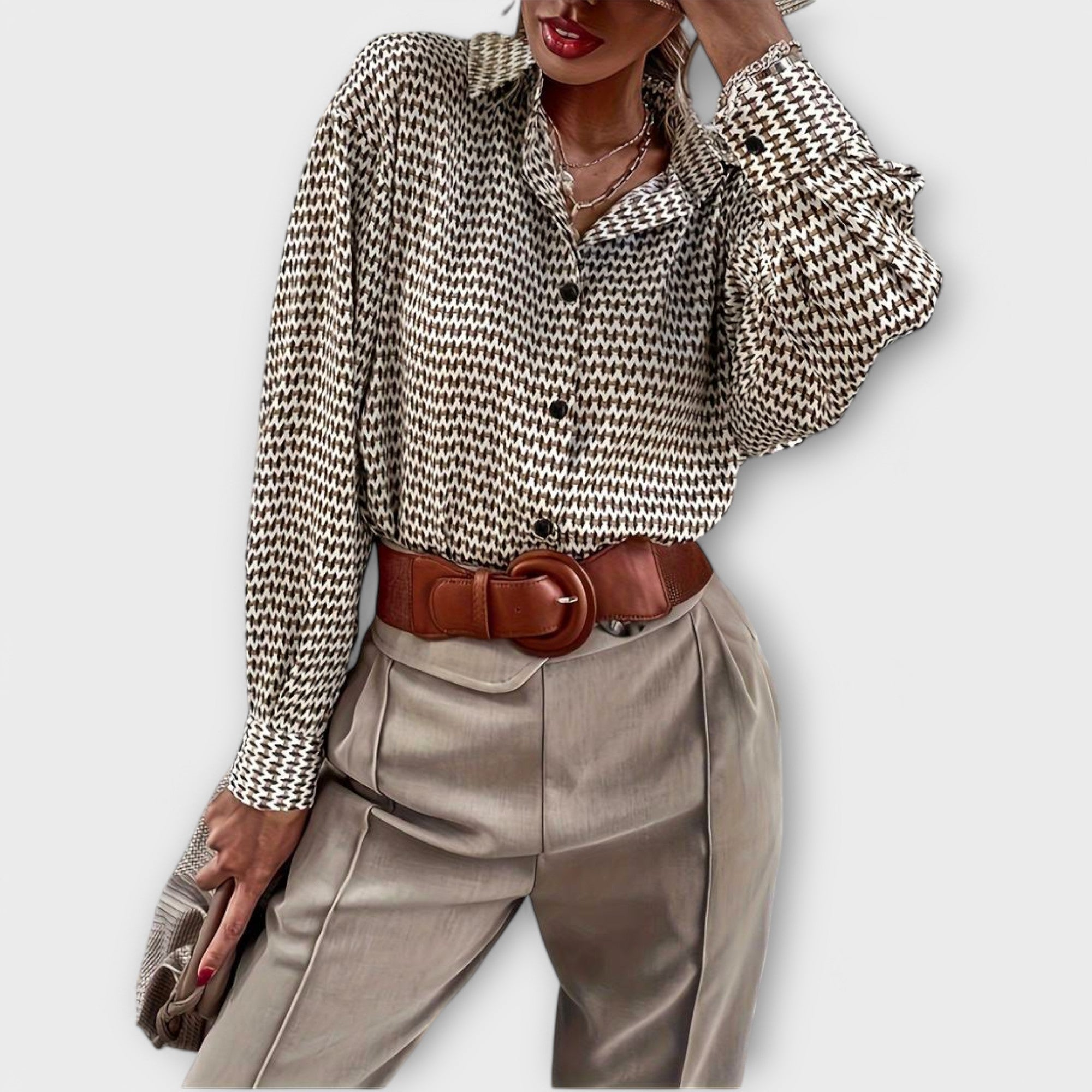 Ashley - Blouse Vintage à Manches Longues