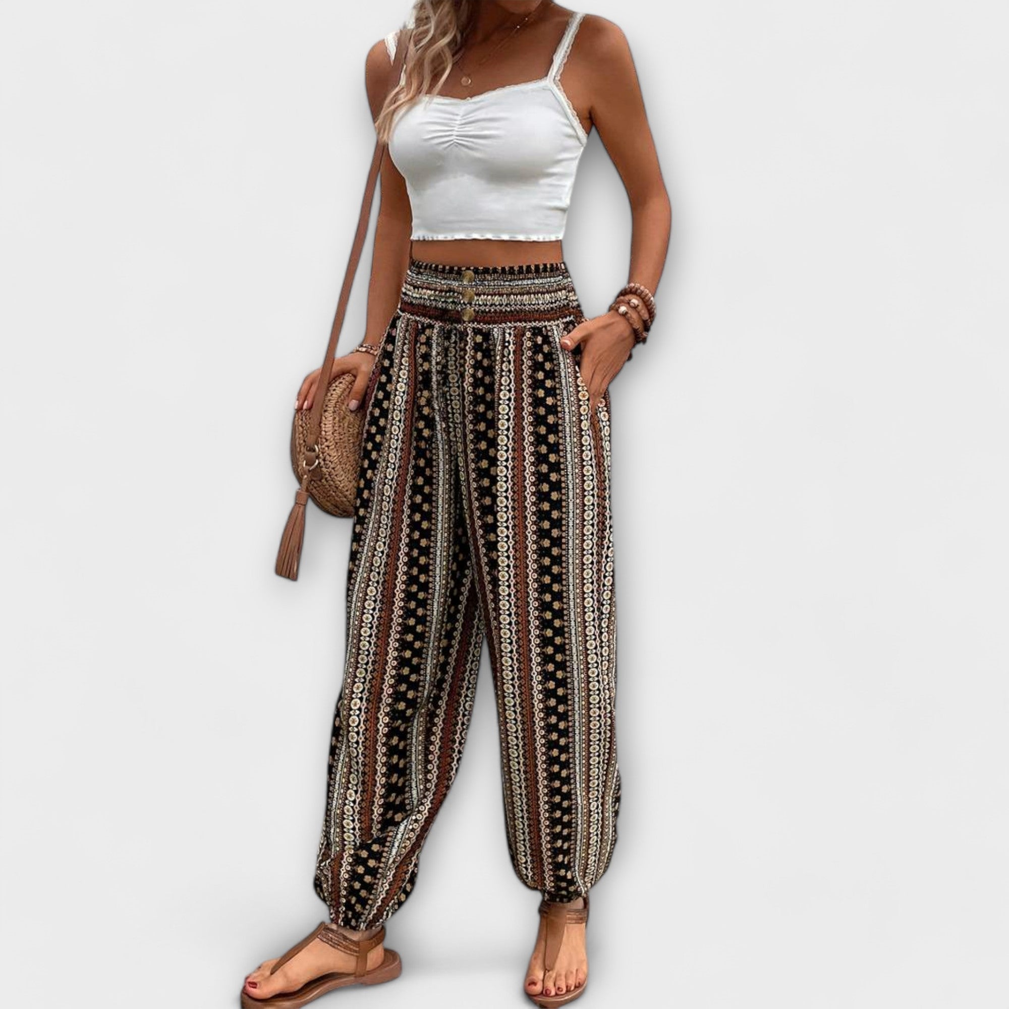 Pantalons avec Imprimé Ethnique