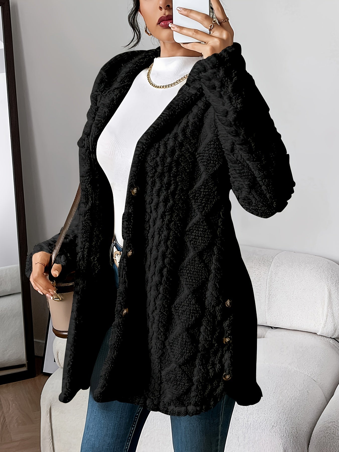 Velora | Cardigan à capuche en peluche douce
