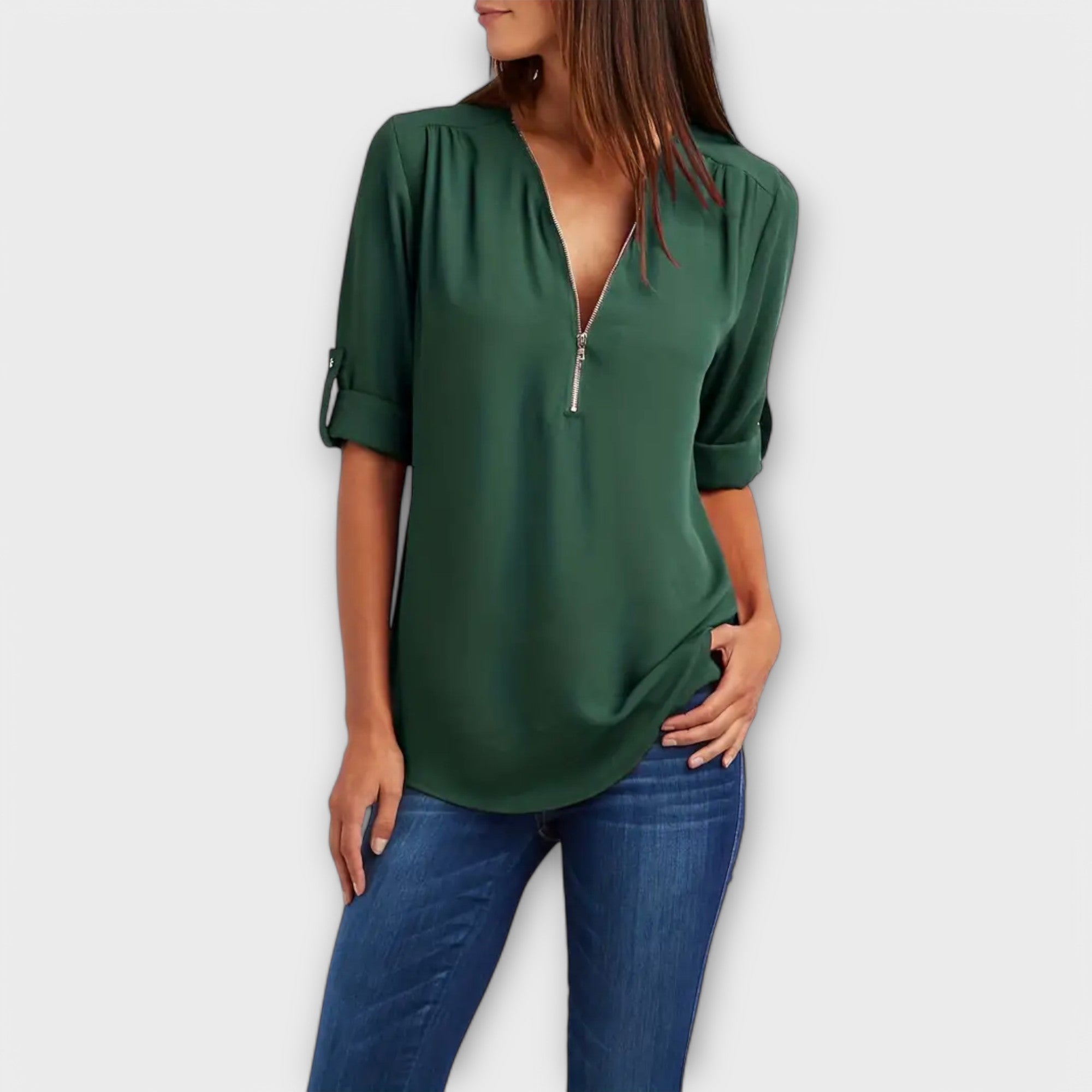 Olivia - Blouse décontractée avec décolleté en V