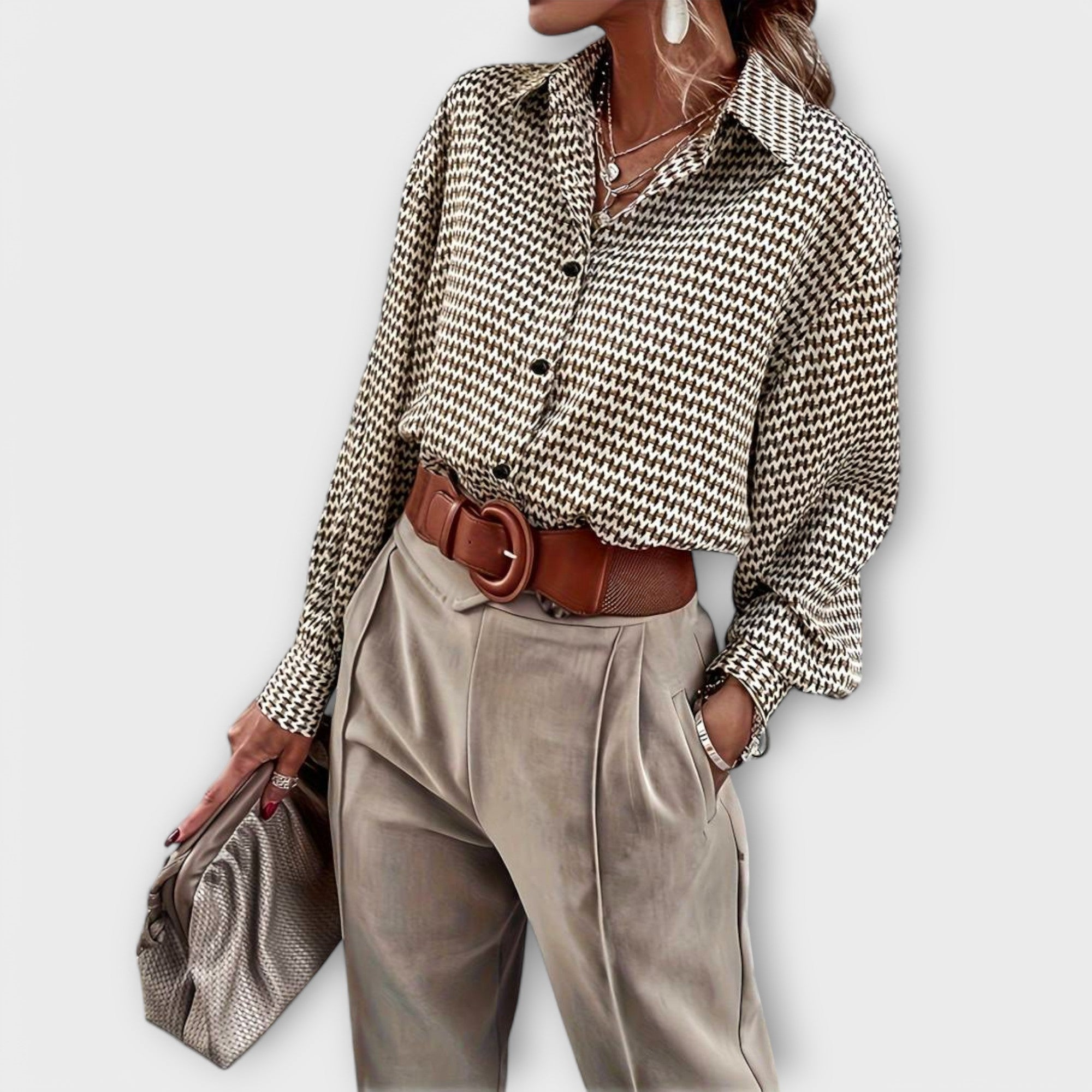 Ashley - Blouse Vintage à Manches Longues