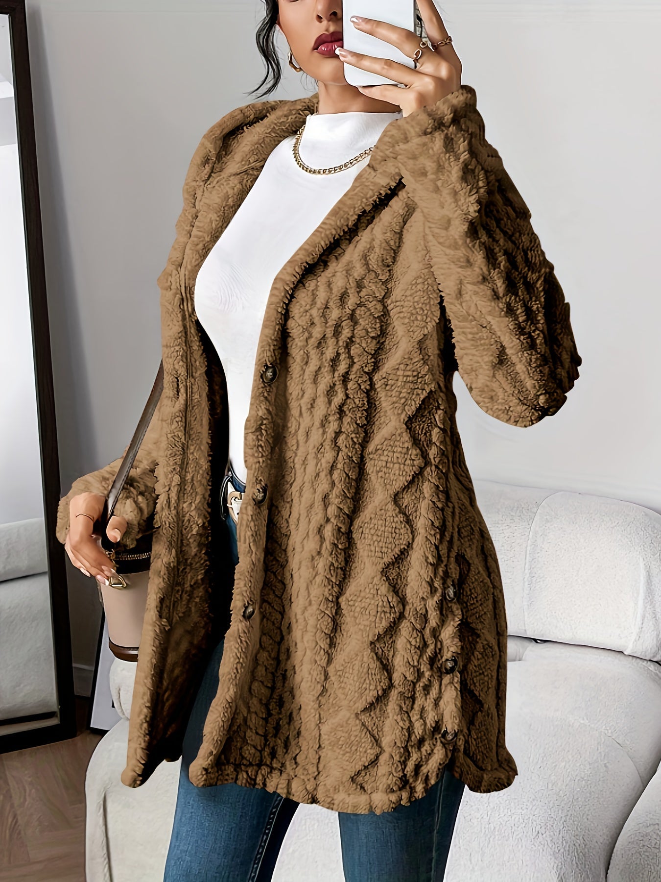 Velora | Cardigan à capuche en peluche douce