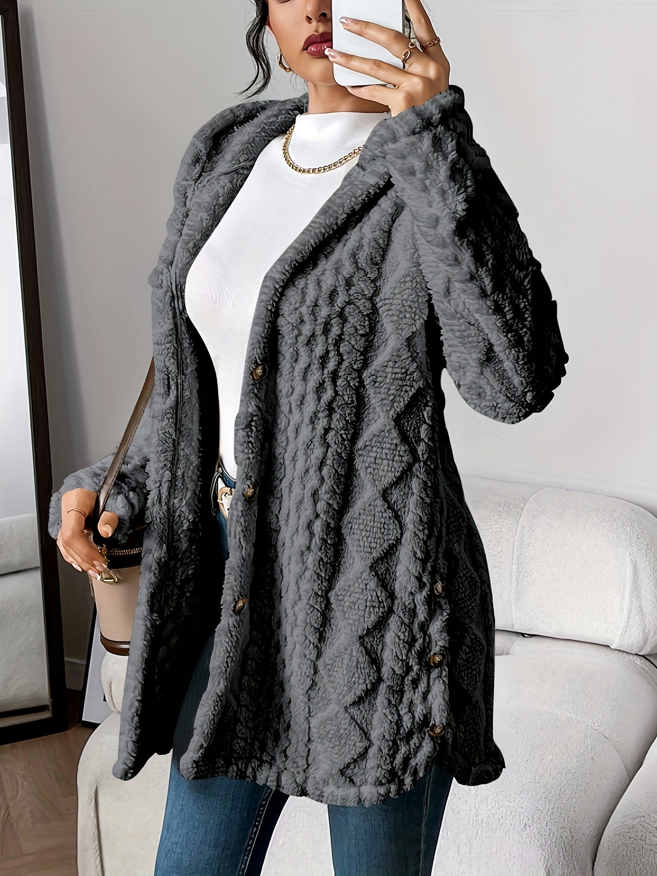 Velora | Cardigan à capuche en peluche douce