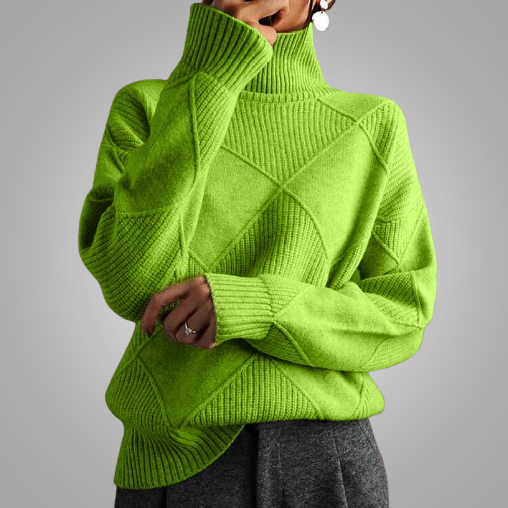 Denise | Pull Tricot à Col Montant Confortable