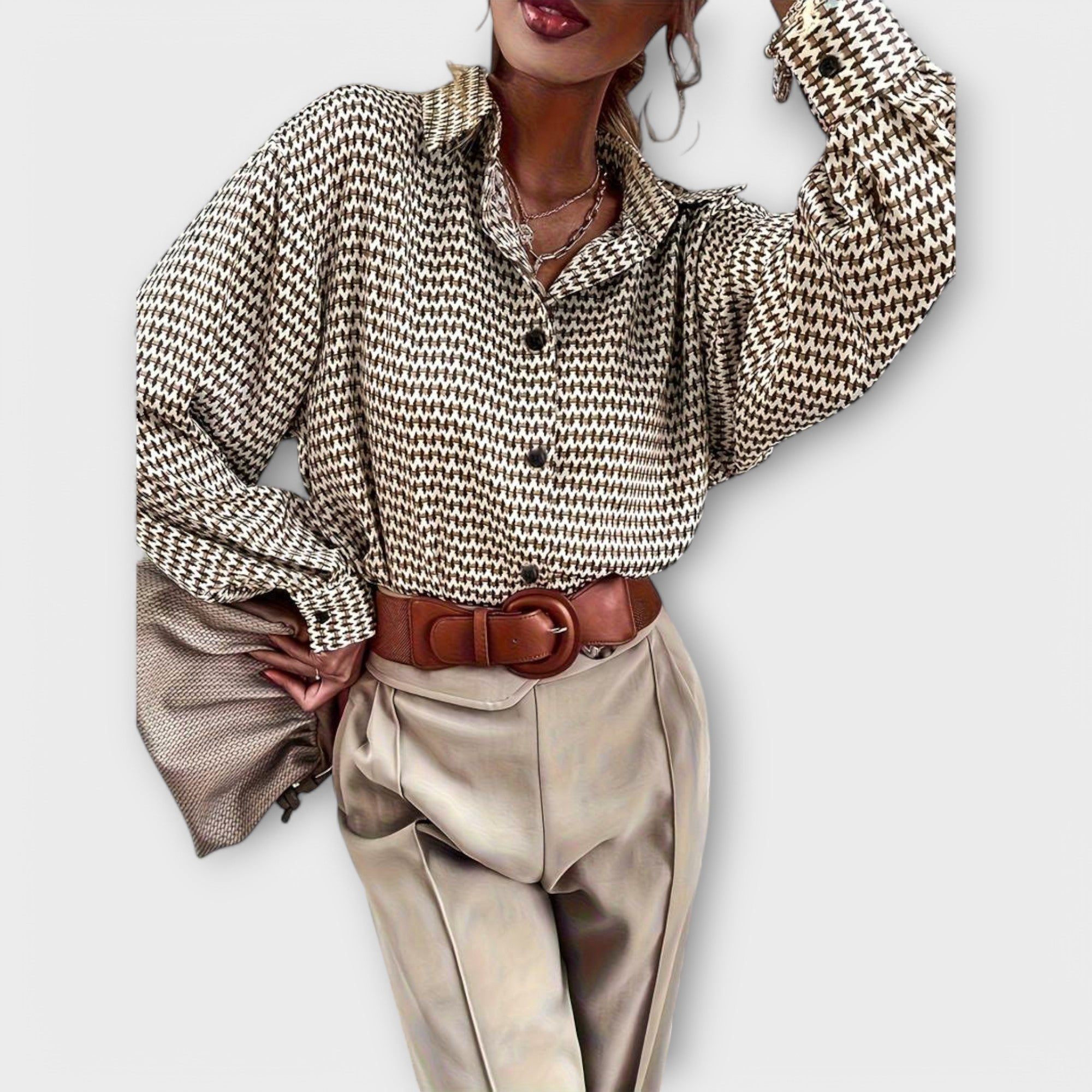 Ashley - Blouse Vintage à Manches Longues