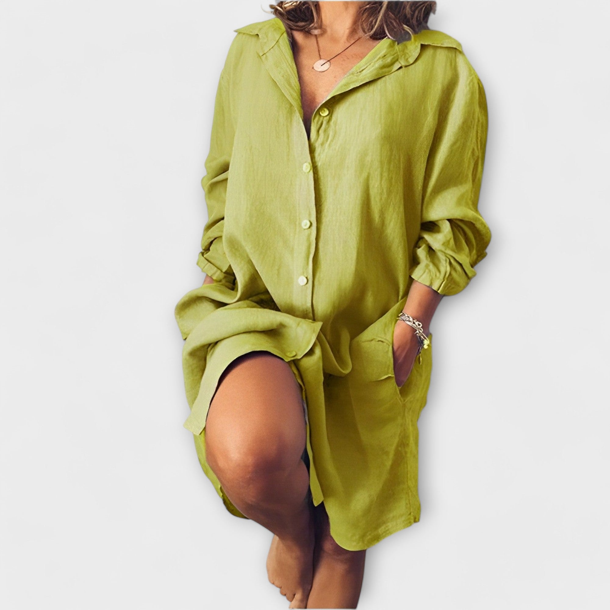 Blouse en Lin Décontractée pour Tous les Jours