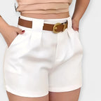 Shorts Plissés Blancs